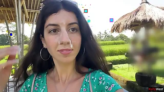 Public Cumwalk just about Cafe , Eating Pasta Carbonara with Sperm overhead Face