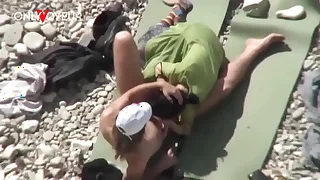 littoral Voyeur. Unashamed nudists having sexual congress on the littoral right near others